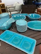 37 PC SET DISHWARE TURQUOISE MELAMINE
