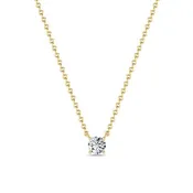 0.25CTW Round Shaped Lab Grown Diamond (F/VS) Solitaire Necklace in 14K Gold