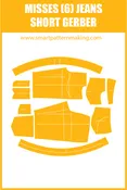 Misses Jeans Shorts Sewing Pattern Download. Gerber, DXF, and illustrator format included.