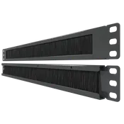 1U Brush Panel (2 Pack) - 19 inch Rackmount Strip Cable Management Spacer for Network Server Rack Cabinet Enclosure