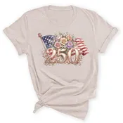 250 Flowers and Flag Shirt Patriotic Floral American Flag Tee #HPTS43-250ROSE