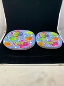 12 COLORFUL SQUARE MELAMINE PLATES DINNER,LUNCH.