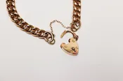 19th Century 15kt Curb Chain Bracelet with Padlock — Jackson Grey Jewelers