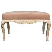 Antique French Carved Bench with Distressed Painted Finish, circa 1820