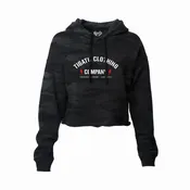 "Bolted" Women's Crop Hoodie - Black Camo