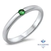 0.10ct Round Tsavorite Ring in 18K White Gold