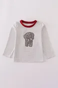 Alabama polka dot elephant french knot top