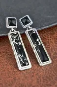 Black Marbled Padgett Falls Earrings