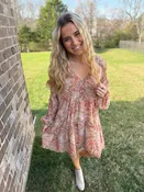 Beige Keep Going Floral Dress