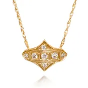 Deco Inspired Shield Diamond Pendant