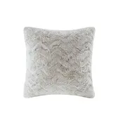 20 x 20 Square Decorative Pillow, Faux Fur, Polyester Fill, White