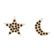Black Diamond Pavé Moon and Star Studs