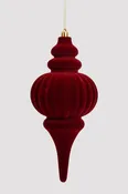 10" Velvet Finial Ornament Burgundy