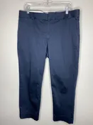 Banana Republic Size 12 Navy Blue Stretch Sateen Crop Pants