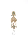 Antiquity Long Earring In Blue Topaz and White Quartz Briolet