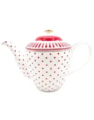 All Little Cute Things – Red & White Polka Dot Teapot – Porcelain – 40oz