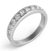 11 Stone Classic Diamond Channel Wedding Band