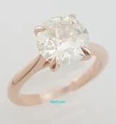 Antique Old European Cut Diamond Solitaire Engagement Ring 1.75 ct 14k Rose Gold