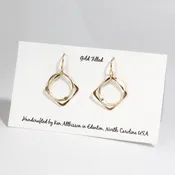 14K Gold Filled Handmade Earrings Circle, Square