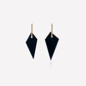 Black Glass Shard Hoop Earrings