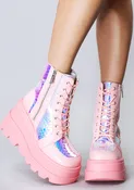Exclusive RADIO Pink Poison Pink Platform Boots