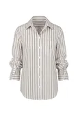 Adjustable Sleeve Button Front Woven Top