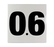0.6 Ceramic Smooth Tile Depth Marker 6 Inch x 6 Inch with 4 Inch Lettering