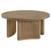 Adina 36-inch Round Wood Coffee Table Distressed Light Brown