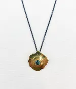 Gold and Smoke: Bullet Proof Collection 18 Karat Flattened Bullet MT Sapphire Pendant on Chain — McGough & Company