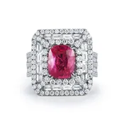 Burmese Pink Sapphire Ring With Diamonds