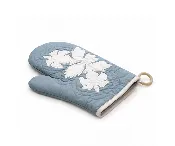 11" x 6" Oven Mitt - Wedgewood Blue Hibiscus