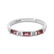 14k White Gold Garnets and Diamonds Stackable Ring – PR2577DG