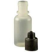0.5 oz. Boston Round LDPE Bottle with Black Luer Lock Cap