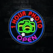 1 Hour Photo Open Flex-Led Sign