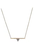14K Gold Zoë Chicco Bar Triangle Diamond Pendant Necklace
