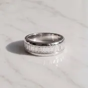 Baguette Diamond Channel Set Band in White Gold
