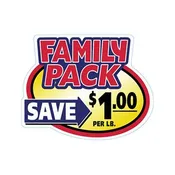 $1.00 - Family Pack Oval Label | Roll of 500