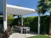 Modern 16x16 Attached Shade Pergola - White