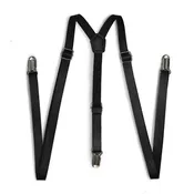 Black Skinny Leather Suspender