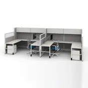8' x 6' Cubicles - Global Compile 4-Person Station (ATWPOP89)