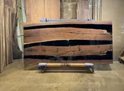 Live Edge Walnut Epoxy Dining Table Top – 82.5" x 40"