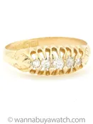 1890s Yellow Gold and Old Mine Cut Diamond Ring