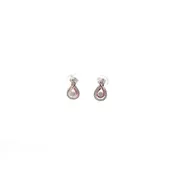 10kt rose gold and sterling silver (50) diamond earrings .20cttw