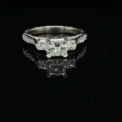 0.80ct. 14K White Gold Virragio Princess Color F Clarity VS2