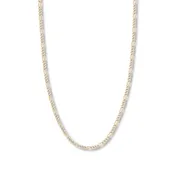 20" Figaro Chain Necklace Solid 14K Two-Tone Gold Appx. 3.2mm