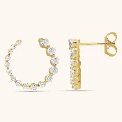 14K Front-Back Diamond Earrings