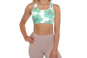 NEW＊スポーツブラ　ハイビスカスグリーン　Sports bra/ Hibiscus green