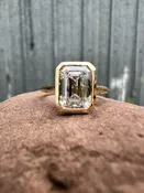 2.55ct Lab Grown Emerald Cut Diamond Bezel Engagement Ring — Blueground