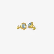 PROUNIS 22K & AQUAMARINE SMALL BELL EARRINGS