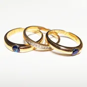 Three Ring Diamond and Sapphire set